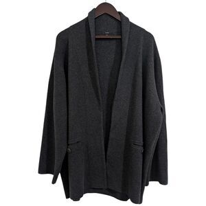 J.Crew 2X Camille Shawl Collar Sweater Blazer Charcoal Grey Style AL234